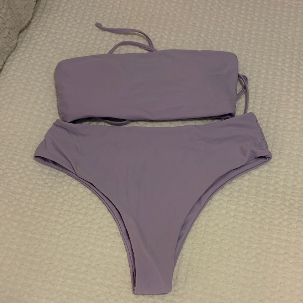 SHEIN Lavender Strapless Bikini Set